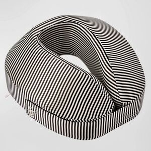 Slip Pure Silk Jet Setter Travel Pillow - Black and white stripe